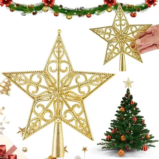 Weihnachtsbaumspitze Stern Gold, Christbaumspitze Stern, Weihnachtsbaumspitze Für Tannenbaum Tannenbaumspitze Weihnachtsbaum Weihnachten (#Gold 20cm)
