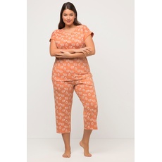 Große Größen Pyjama-Shirt, Damen, orange, Größe: 50/52, Baumwolle, Ulla Popken
