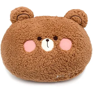 Mislaxy Niedliches Plüschkissen, Sofakissen Kuscheltiere Kawaii Weiche Sofadekoration, Geschenke für Geburtstag Weihnachten 35x27cm (Bär)