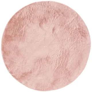 benuta Kunstfellteppich Furry Rosa ø 160 cm rund , Kunststoff , Uni , Rund , 160x160 cm , Oeko-Tex® Standard 100 , pflegeleicht , Teppiche und Böden, Teppiche, Schaffelle & Kuhfelle