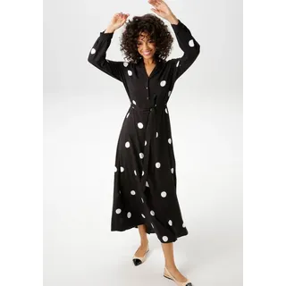 Aniston CASUAL Blusenkleid Punkte Schwarz/Weiß 46