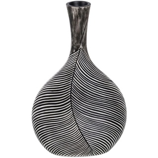 BigBuy Home Vase, Weiß, Schwarz, Polyresin, 27 x 12 x 43 cm