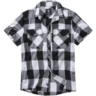 Brandit Textil Checkshirt Kurzarm kariert Weiß/Schwarz 5XL