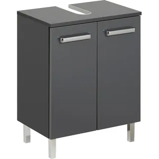 Saphir Waschbeckenunterschrank 2 Türen 50 x 62 cm Grau