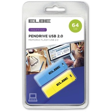 ELBE USB-264 USB-Stick mit 64 GB Farben (USB 2.0 Flash-Stick im 2er-Pack, kompatibel mit Mac und Windows, mit Schutzdeckel)