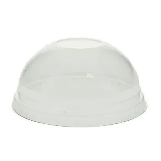 Verive Domdeckel ohne Loch, rPET, Ø 95 mm, Gewölbter Einwegdeckel für Take-away Speisen, 1 Packung = 62 Stück