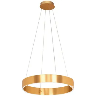 Dieter Knoll Led-Hängeleuchte , Goldfarben , Metall , Uni , rund , 64x150x63 cm , RoHS, Europäischer Sicherheitsstandard, Ce , 3 Helligkeitsstufen , Lampen & Leuchten, Leuchtenserien