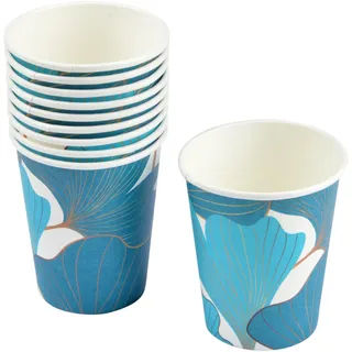 Homéa, Set mit 10 Pappbechern, 23 cl, Blue Ginkgo