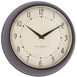 PLINT Retro Wanduhr Silent Non-Ticking Decorative Modern Black Color Wall Clock, Retro Style Wall Decoration for Kitchen Living Room Home, Office, Schule, Easy to Read Large Numbers