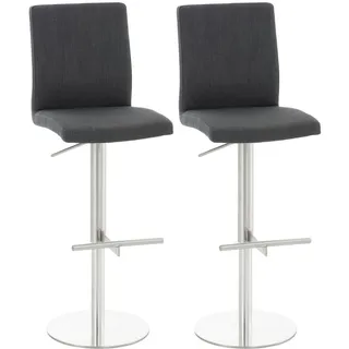CLP Barhocker 2er Set 40 x 93 x 49 cm Dunkelgrau