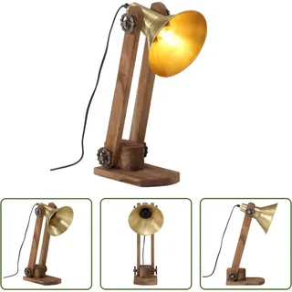 The Living Store Schreibtischlampe 25 W Antik-Messing 23x13x52 cm E27 - Braun
