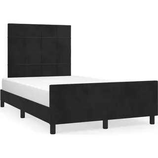 vidaXL Bettgestell ohne Matratze Schwarz 120x190 cm Samt - Schwarz