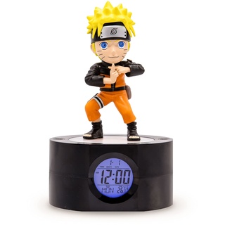 Teknofun - Naruto Shippuden Wecker - Beleuchteter Retro-Bildschirm - Digitale Anzeige - Programmierbarer Alarm - LED-Licht - 3xAAA Nicht enthalten - Für Kinder, Sammler