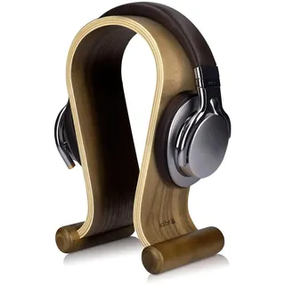 kalibri Kopfhörerhalter Kopfhörerständer Universal aus Holz - Kopfhörer Halter Gaming Headset Halterung - On Ear Headphone Stand - in Walnussholz