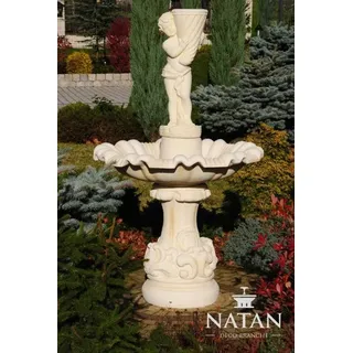 Springbrunnen Garten Teich Brunnen Steinbrunnen Stein Gartenbrunnen Fontaine - Weiß