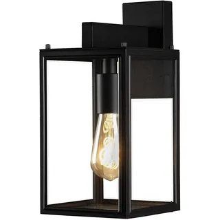 Konstsmide Außenwandleuchte E27 Metall/Glas 21 x 16,5 x 33 cm schwarz, transparent