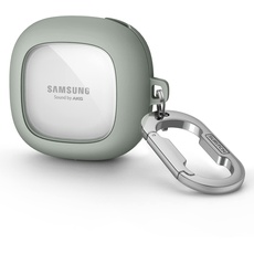 SURITCH Transparent Hülle Kompatibel mit Samsung Galaxy Buds 2/Buds Live/Buds 2 Pro/Buds Pro/Buds FE Hülle Stoßfest Schutzhülle mit Schlüsselbund für Samsung Galaxy Buds 2 hülle grau grün