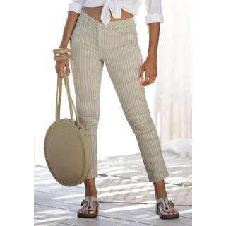 LASCANA LASCANA, 7/8-Jeggings mit Streifenprint in Slim-Fit-Form, Superstretch-Qualität, weiß