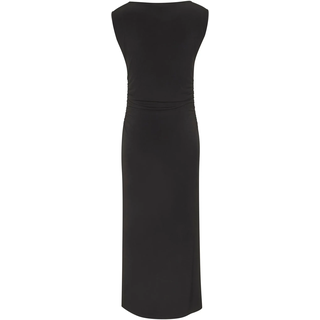 Maxikleid LASCANA "mit seitlichen Raffungen in der Taille, figurbetontes Bodycon-Kleid", Damen, Gr. 42, N-Gr, schwarz, Jersey, Obermaterial: 95% Polyester, 5% Elasthan, unifarben, figurbetont knöchelfrei, U-Boot-Ausschnitt, Kleider Maxikleid, elegantes Jerseykleid, Partykleid, festlich, hoher Seitenschlitz, Topseller