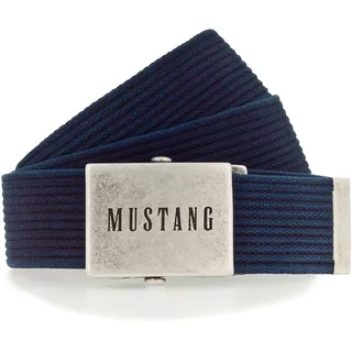 MUSTANG Stoffgürtel, mit gewaschenem Rillenband, blau