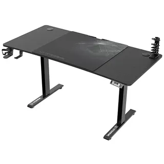 Ultradesk Level V2, Gerade, Rechteckige Form, MDF-Platten, Stahl, Gaming, Schwarz - Schwarz