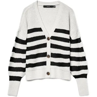Vero Moda VMLEA LS V-Neck Cuff Cardigan Schwarz/Weiß XS