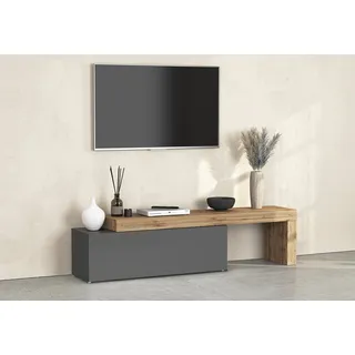 INOSIGN Lowboard INOSIGN "Chronos TV-Board, T-Schrank", grau (anthrazit, eiche wotan), B:240cm H:51cm T:40cm, Sideboards, Lowboard, Breite 240 cm TV-Board,Lowboard,1 Klappe und ein L-Förmiger Aufsatz