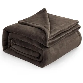 BEDSURE Kuscheldecke Flauschig Decke Fleecedecke - Wohndecke Warm Winter Weich, Sofadecke XXL, Decke Couch Blanket, Wohn- & Kuscheldecken Große 220x240cm, Sofa überwurfdecke Braun