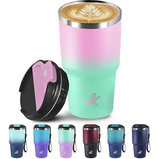 Thermosbecher, 20oz Thermobecher aus Edelstahl, Isolierbecher, 6h Heiß und 8h Kalt, Kaffee to go Becher Thermo, Isolierbecher Auslaufsicher, Kaffee Thermobecher für Tee, Smoothies und Mehr