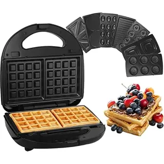 Vinteky Sandwichmaker 8 in 1, Grill wechselplatten, Waffeleisen Sandwichtoaster, Sandwich Maker mit 8 Austauschbare Antihaft-Kochplatten, 800 W