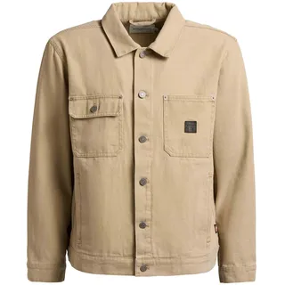 Jeansjacke KHUJO "Jeansjacke Ronny", Herren, Gr. L, beige, Obermaterial: 100% Baumwolle CO., gerade hüftbedeckend, verstellbar abgesteppte Kante, Jacken Jeansjacke, Herren Denim-Jacke mit Brusttaschen