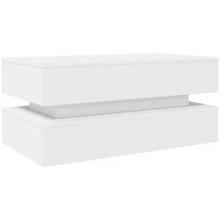 vidaXL Couchtisch mit LED-Leuchten Weiß 90 x 50 x 40 cm