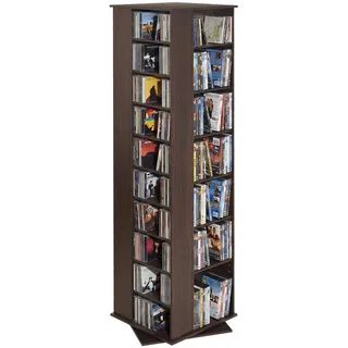Vevor Medienaufbewahrungsschrank, drehbarer Medienturm, bietet Platz für bis zu 1040 CDs, schützt und organisiert Musik-, Film-, Videospiel- oder Erinnerungssammlungen – Espresso