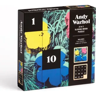 GALISON Andy Warhol Schiebepuzzle aus Holz: Blumen 2in1 ( 16 Teile)
