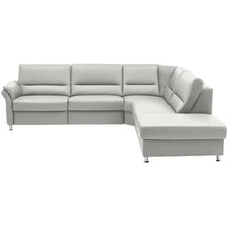 Beldomo Premium Ecksofa , Weiß , Metall , Echtleder , Rindleder , Ottomane rechts, L-Form , 288x249 cm , Goldenes M , erweiterbar, Typenauswahl, Bettkasten erhältlich, Fußauswahl, Lederauswahl, Stoffauswahl, planbar, seitenverkehrt erhältlich, Bettfunktion erhältlich, Hocker erhältlich, Rückenfutter, individuell planbar, Armteil links , Wohnzimmer, Sofas & Couches, Wohnlandschaften, Ecksofas