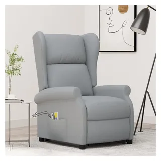 vidaXL Massagesessel mit Aufstehhilfe Hellgrau Stoff