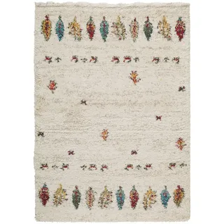 benuta Hochflor-Teppich Gobi, rechteckig, Höhe: 21 mm, Teppich Wohnzimmer, Schlafzimmer, Esszimmer, Flur, Kunstfaser, Cozy beige|weiß 80 cm x 150 cm x 21 mm