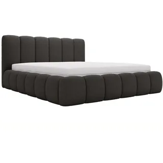 Graingold Polsterbett Cloud 120x200 Bouclé-Stoff Schwarz , Textil , 120x200 cm , Schlafzimmer, Betten, Polsterbetten