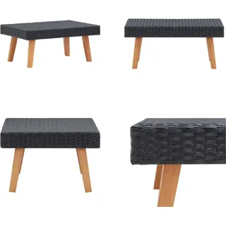 vidaXL Garten Couchtisch Poly Rattan Schwarz - Couchtisch - Couchtische - Tisch - Tische - Schwarz