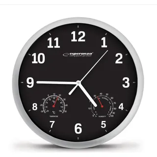 Esperanza EHC016K Mechanische Wanduhr Round Black - Schwarz