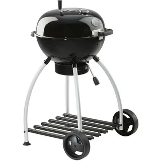 RÖSLE Holzkohle-Kugelgrill No.1 Sport F50, Hochwertiger Kohlegrill mit einstellbarer Luftzufuhr, Deckelscharnier, Deckelthermometer, stabiler Ablage, extra großer Grillfläche und Grillraum