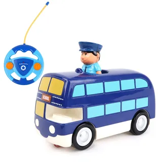 BABY CHALLENGE - Baby Bus - Mein erstes Fahrzeug - 058422 - Ferngesteuertes Auto - Blau - Mit Sound und Licht - 1/50 - Batterien Nicht enthalten - Kunststoff - Ab 3 Jahren