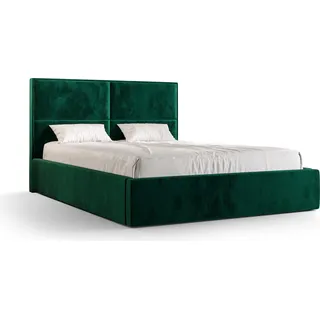 Roe Furniture | Boxspringbett - APOLLO - 140x200 cm - Dunkelgrün - mit Bettgestell und Bettkasten - Tagesbett - Polsterbetten - Bett Schlafzimmer - dunkelgrün