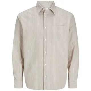 Jack & Jones Langarmhemd »JJECODY POPLIN SHIRT LS SN«, mit Streifen Muster, braun
