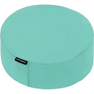 Retrospec Sedona Zafu Meditationskissen, gefüllt mit Buchweizenschalen – Yogakissen für Meditationspraxis – maschinenwaschbarer Bezug aus 100% Baumwolle & strapazierfähiger Tragegriff; rund, Meerglas