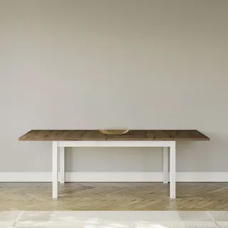 Set One by Musterring Esstisch mit Auszug York 160/240 x 90 cm Holzoptik Weiß, Braun Weiß / Eiche 160
