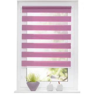 K-HOME Doppelrollo Klemmfix 50 x 150 cm lila