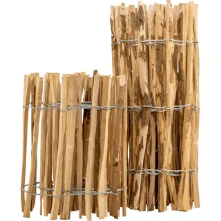 Staketenzaun 150cm hoch x 3m lang ( Lattenabstand 7-9 cm ) · Haselnuss · 14 Größen verfügbar · Gartenzaun Holz · Kastanienzaun - Beige