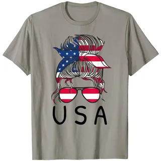 USA Fahne Amerikanische Flagge Girl Spruch Amerika USA T-Shirt