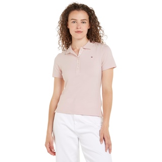 Tommy Hilfiger Damen Poloshirt Kurzarm 1985 Slim Pique Polo Ss Slim Fit, Rosa (Whimsy Pink), XL